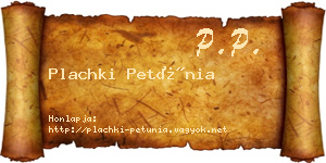 Plachki Petúnia névjegykártya